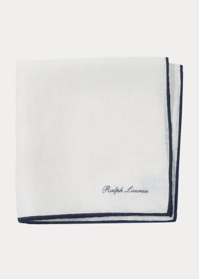 Lenço Quadrado Ralph Lauren Tipped Linen Pocket Homem 64853-OZIC